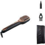 Perie reparatoare cu abur Rowenta Hair Therapist CF9940F0, 165 W, Functie abur, Oprire automata, Negru/Maro