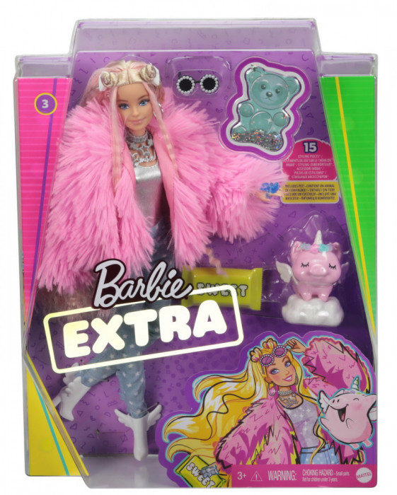 Papusa Barbie Extra Style - Fluffy Pinky