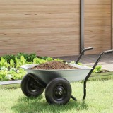 vidaXL &Icirc;nlocuire tavă pentru roabă Argintiu 90 x 63 x 28 cm Oțel 42007977