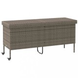 Lada Depozitare Gradina Gossi, Poliratan Gri, 160x55x75cm, Roti+Frane, Impermeabila, Deschidere Facila