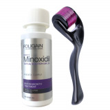 Minoxidil Foligain 2% + Dermaroller, Pentru Femei, 1 Luna Aplicare, Tratament Impotriva Caderii Parului, Pipeta Inclusa