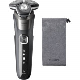 Cumpara ieftin Aparat de ras Philips Shaver Series 5000 S5887/10, Barbierit umed si uscat, Fara fir, Tehnologie SkinIQ, Lame SteelPrecision, Autonomie 60 min, Gri