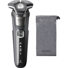 Aparat de ras Philips Shaver Series 5000 S5887/10, Barbierit umed si uscat, Fara fir, Tehnologie SkinIQ, Lame SteelPrecision, Autonomie 60 min, Gri