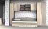 Dormitor Tineret Cindy II MP, Pal Melaminat, Sonoma Inchis/Deschis, 315x51x200 cm, Set 4 Corpuri, 2 Dulapuri, 7 Usi, 2 Sertare