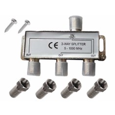 Spliter antenă TV, Active, multiplicator cablu coaxial RF, 3 Iesiri + 1 Intrare, mufe legatură incluse