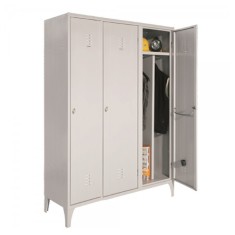 VESTIAR METALIC CU PICIOARE SI 3 USI, perete despartitor 717/03P, 1200x500x1800 mm (LxlxH), Italia