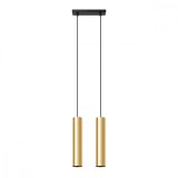 Lampă Suspendată Lagos, Strălucire Aurie, Oțel, 2 Becuri Tub, Modernă De Interior