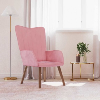 vidaXL Scaun de relaxare, roz, catifea 327659 foto