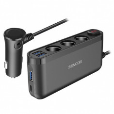 Splitter bricheta auto 3x + 3 x USB-A + 1 x USB type C, S-SCH470