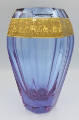 Superba vaza vintage MOSER autentica- Diva vase- sticla alexandrite ametist