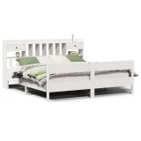 Cumpara ieftin Pat cu biblioteca fara saltea, 180x200 cm, lemn masiv de pin