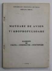 MOTOARE DE AVIOANE TURBOPROPULSOARE - ELEMENTE DE CALCUL - CONSTRUCTIE - FUNCTIONARE de BURUIANA MIRCEA , 1996 foto