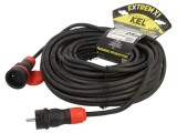 Prelungitor alimentare KEL 3x2,5mm2 25m 16A cu 1 priză și gumă neagră