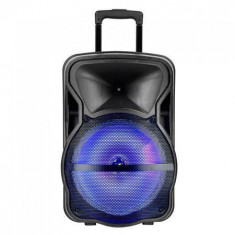 Boxa portabila iluminata led 15 inch/38cm 50w rms cu usb/sd/bt/fm