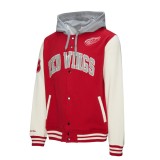 Detroit Red Wings hanorac de bărbați cu glugă Courtside Fleece Button Front Vintage Logo - XL