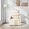 Fotoliu rabatabil, crem, material textil - 3