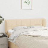 Tablie de pat cu aripioare crem 147x23x78/88 cm material textil GartenMobel Dekor, vidaXL