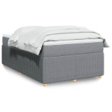 vidaXL Pat box spring cu saltea, gri deschis, 120x190 cm, textil 3285553