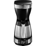 Cafetiera De&rsquo;Longhi ICM16731, 1200W, Carafa termica din otel inoxidabil, Capacitate 1.25 L, 10 cesti, Ecran LCD, Timer, Selector Aroma, Sistem anti-pi, Delonghi