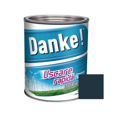 Vopsea alchidica pentru lemn / metal, Danke! Uscare Rapida, lucios, interior / exterior, gri antracit RAL 7016, 2.5 L foto