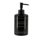Dispenser Săpun Ceramică 320 Ml Design Grafic &ndash; Negru