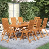 vidaXL Set mobilier de grădină, 9 piese, lemn masiv de acacia, 160-240 cm 3079642