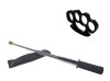 Set Autoaparare: Baston Telescopic Argintiu 47cm + Box Negru 1cm, Maner Cauciuc, Otel, Ideallstore