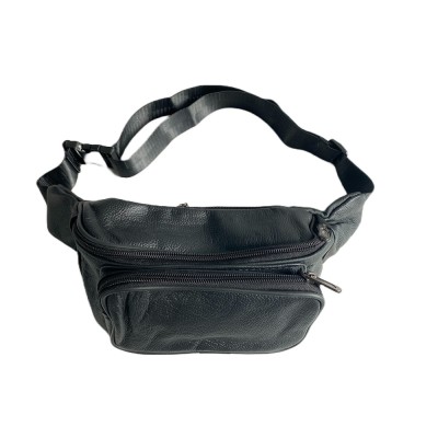 Borseta, neagra piele naturala, 38 x 13 CM foto