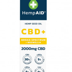 Ulei de canepa cu 2000mg CBD 500mg CBDA 500mg CBGA 200mg Boswellia, 10ml, HempAID