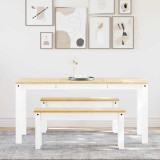 vidaXL Set de sufragerie din 3 piese PANAMA din lemn masiv de pin alb 3345175