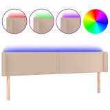 Cumpara ieftin Tablie de pat cu LED cappuccino 183x16x78/88 cm piele ecologica