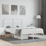Cadru de pat metalic cu tablie, alb, 120x190 cm GartenMobel Dekor, vidaXL