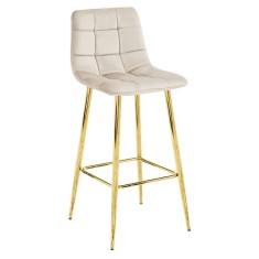 Scaun de bucatarie/bar, Artool, Arceto, catifea, metal, bej si auriu, 43.5x49x102 cm