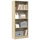 vidaXL Bibliotecă, stejar sonoma, 60x24x143 cm, lemn prelucrat 857814
