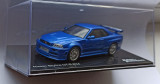 Macheta Nissan Skyline GT-R R34 albastru Fast and Furious - IXO/Altaya 1/43, 1:43