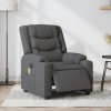 VidaXL Fotoliu electric de masaj rabatabil, gri &icirc;nchis, textil