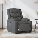 VidaXL Fotoliu electric de masaj rabatabil, gri &icirc;nchis, textil