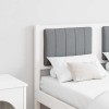 VidaXL Tăblie tapițată Alb 120 cm Lemn de pin masiv și stofă 879078