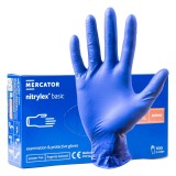 Manusi nitril albastre Mercator Nitrylex Basic XL, fara pudra, antistatice, nesterile, 100 buc, AQL 1.5, lungime 240 mm, Mercator Medical