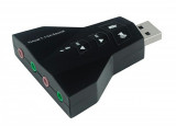 Placa de sunet virtuala, efect sunet stereo 7.1, negru, Pro Cart