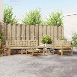 vidaXL Set de canapele de exterior 6 pcs Alb și Bej 79 x 79 x 37 cm 3388423