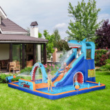 Outsunny Castelul Gonflabil 6 in 1 pentru Copii, cu Tobogan, Multicolor