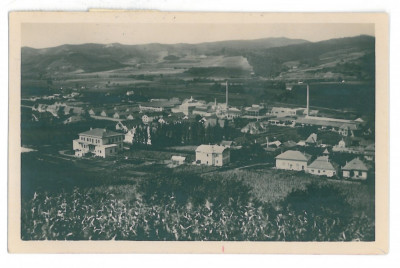 3546 - MEDIAS, Sibiu, Glass Factory - old postcard, real PHOTO - used - 1937 foto