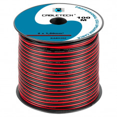 Cablu Difuzor Cabletech CCA Culoare Rosu/Negru Rola 100 m 2x1.50 mm2