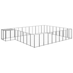 vidaXL Padoc pentru c&acirc;ini, negru, 25,41 m&sup2;, oțel