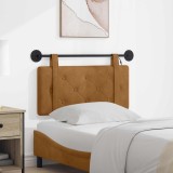 vidaXL Tăblie de pat suspendată Cu lumină LED Maro Catifea 3424091