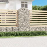 VidaXL Coș gabion arcuit, 100x30x220/240 cm, fier galvanizat