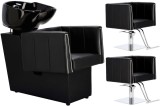 Set scafa coafor profesionala unitate spalare model Dante 2 scaune coafura suport hidraulic pivotant picioare accesorii bol ceramic