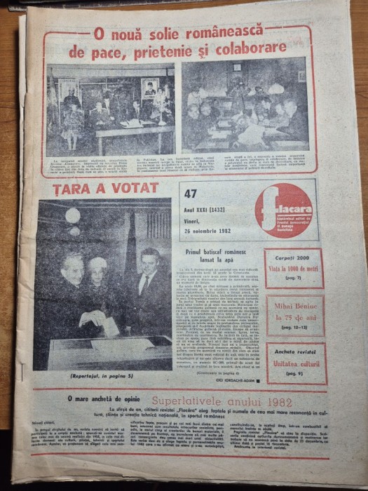 ziarul flacara 26 noiembrie 1982 - mircea lucescu , univeristatea craiova incinsa de arbitru