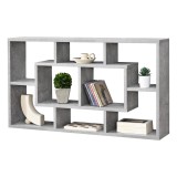Raft de perete Saputit 85x16x48 cm, gri beton, 8 polite, en.casa